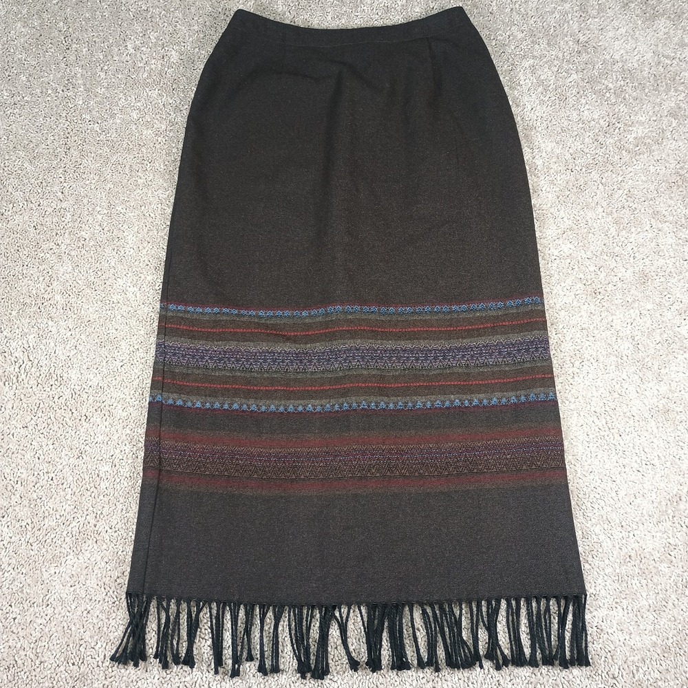 Michele Brown Maxi Skirt with Fringe